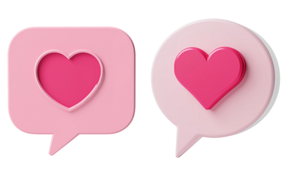 Heart Shaped Speech Bubble: Love and Romance Message Icon