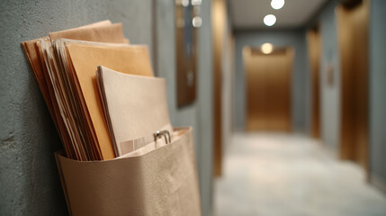 Filing corridor creating document passage through institution
