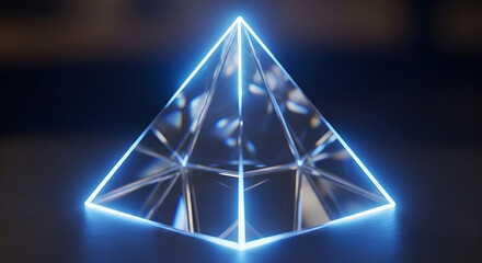Abstract 3D rendering of a crystal block in a dark void, representing data, science, and the future of technology
