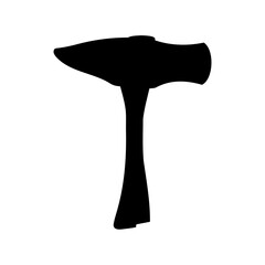 A silhouetted view of a brick hammer, a blacksmithing and masonry tool