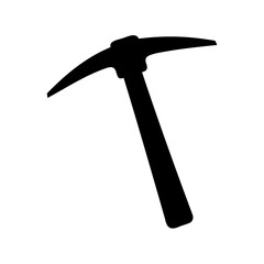 Black and white pickaxe illustration, tool for mining and construction work