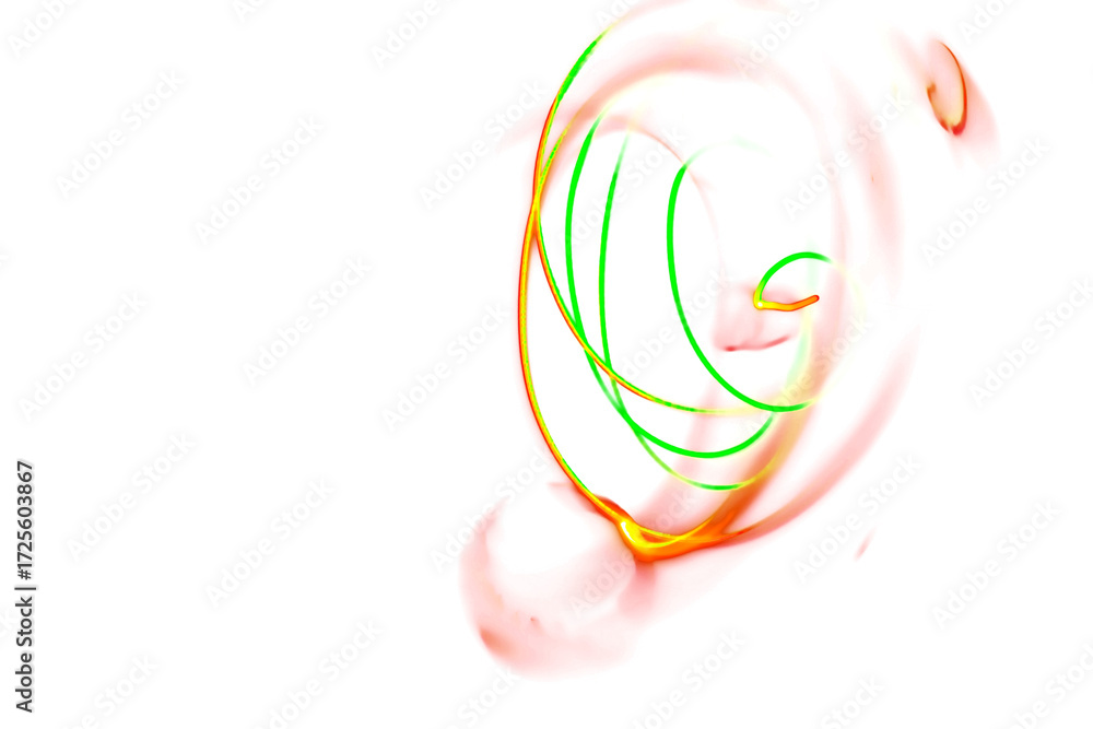 Poster abstract color light overlay effect light trail leak design element isolated on transparent backgrou