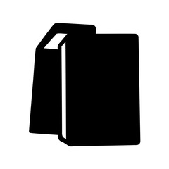 Simplified black and white illustration of two closed books stacked together
