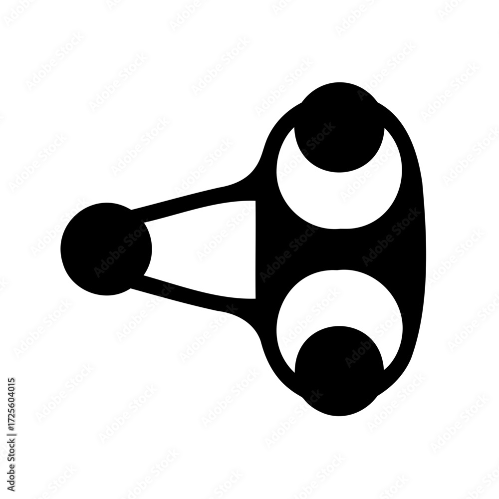 Poster abstract black and white graphic design with two circles and connecting lines