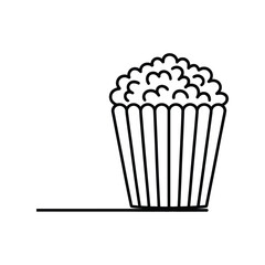 Simple line drawing of a full cup of popcorn