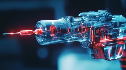 Futuristic transparent syringe