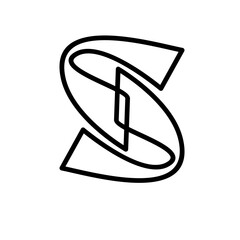 Creative Continuous Line Letter S Design