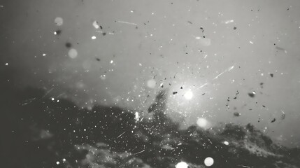 Abstract Black and White Water Splash with Dynamic Motion and Textured Details