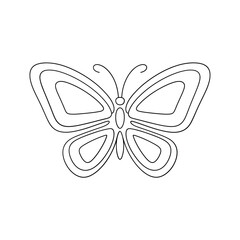 Stylized outline butterfly illustration with abstract pattern