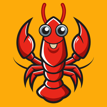 vector illustration of cartoon crab