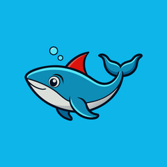 Fototapeta premium cartoon shark vector illustration
