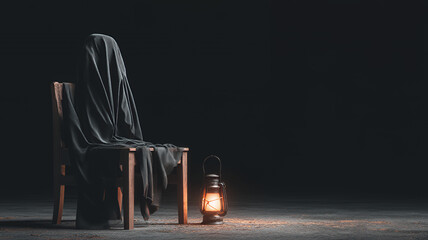 Dark mysterious hooded figure