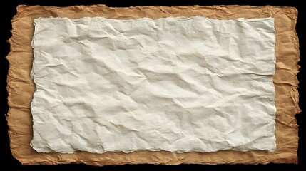 Blank Crumpled Paper on Brown Tattered Paper Background for Creative and Vintage Design