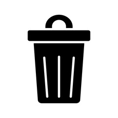 rubbish bin icon white on background