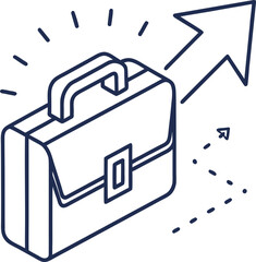 Briefcase with Upward Arrow Icon business work