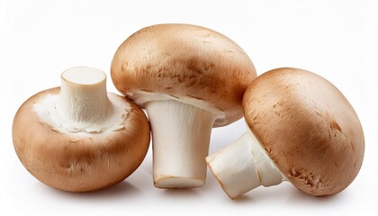 champignon mushrooms isolated on white background
