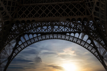 Night Sky Under the Eiffel Tower in Paris, France