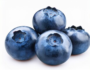 Obraz premium realistic blueberries isolated on white background generative ai