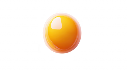 A beautifully illuminated raw egg yolk resting on a smooth pastel background. its glossy texture and color. ideal for culinary and food photography
