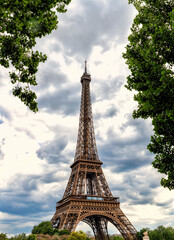 Iconic Eiffel Tower in Paris, France