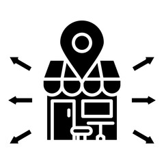 Market Expansion Glyph Icon