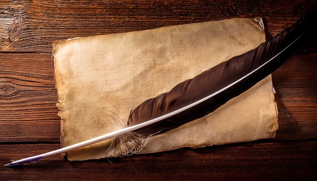 old paper and feather