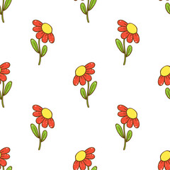 Flower vector seamless pattern illustration floral background