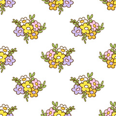 Flower vector seamless pattern illustration floral background