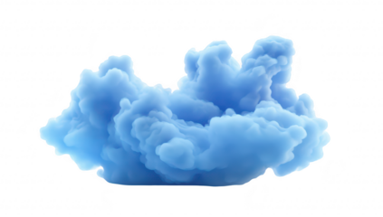 A blue cloud formation floats gracefully against a soft white background. creating a serene and calming atmosphere. ideal for backgrounds in digital artwork or relaxation themes
