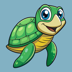 Obraz premium funny turtle cartoon