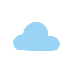 A Simple Blue Cloud Illustration Representing Weather and Sky