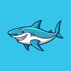 Obraz premium shark cartoon isolated on white