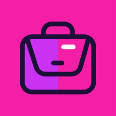 Business Briefcase Icon - A Simple, Modern Graphic Representation of Professional Carryalls
