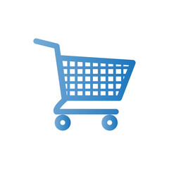 Modern digital commerce symbol a sleek blue shopping cart graphic for online transactions