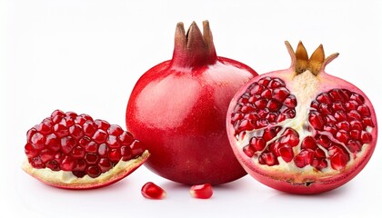 pomegranate fruits isolated on white background