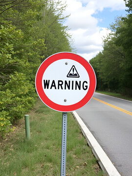 US Warning Sign, Side road at an obtuse angle W2-3a
