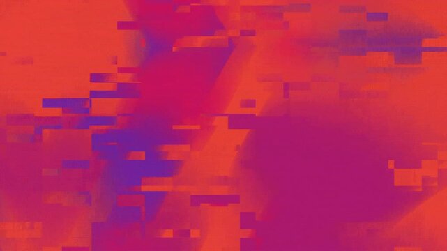 Digital abstract pixelated block pattern in vibrant red and purple hues. Suitable for backgrounds, web design, or digital art projects.