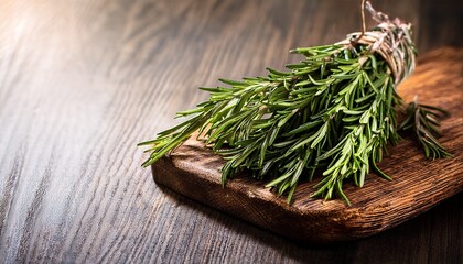 rosemary on a wooden board