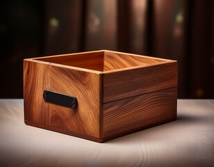 elegant wooden box with a rich texture perfect for storage or as a decorative piece in any home