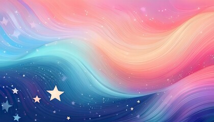 presidentsr day concept colorful wavy gradient background with stars blending soft hues of blue pink and peach for a calming and artistic effect