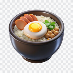 3D Bibimbap Icon | Korean Mixed Rice Bowl with Vegetables & Egg