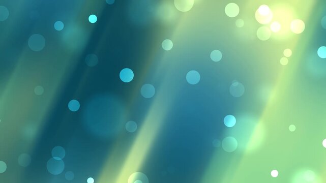 Abstract background of vibrant blue and green bokeh with dynamic diagonal rays. Suitable for presentations, website design, and festive designs.