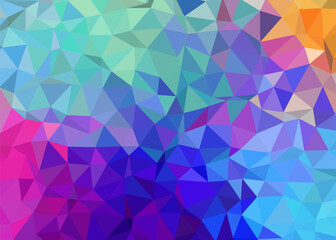 Abstract Colorful Polygonal Low Poly Background,Abstract Geometric Rainbow Mosaic