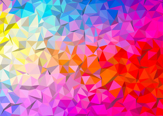 Abstract Colorful Polygonal Low Poly Background,Abstract Geometric Rainbow Mosaic