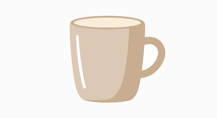 Cozy Beige Mug: Simple Coffee Cup Illustration