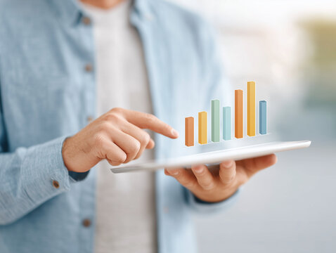 Business Analytics on Tablet with 3D Bar Graph Visualization - Powered by Adobe