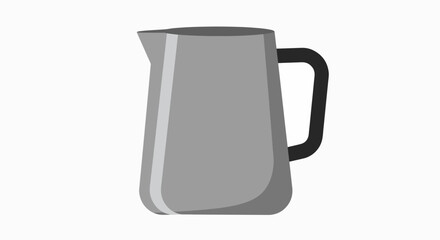 Modern Gray Milk Pitcher Icon: Barista Essentials