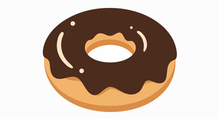Delicious Chocolate Glazed Donut Illustration