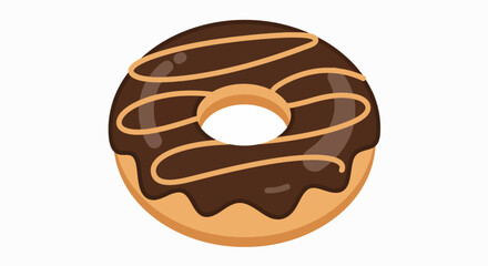 Delicious Chocolate Glaze Donut Illustration
