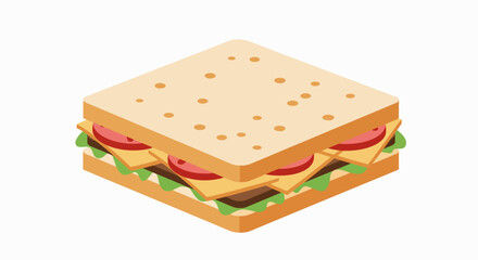 Delicious Isometric Sandwich Illustration